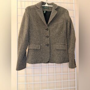 Ralph Lauren Women's Herringbone Blazer - Black and Gray